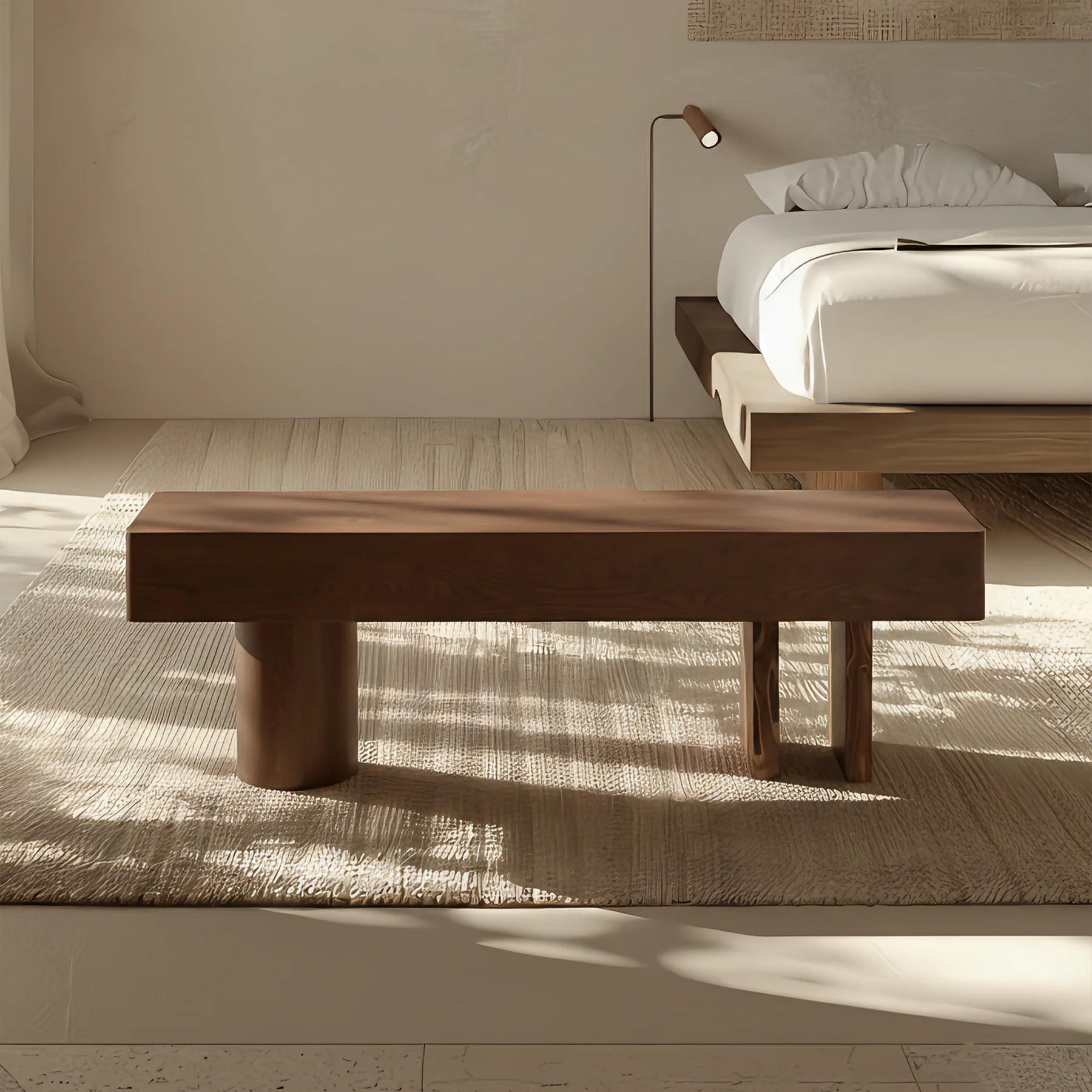Kodo Sculpted Wood Bench