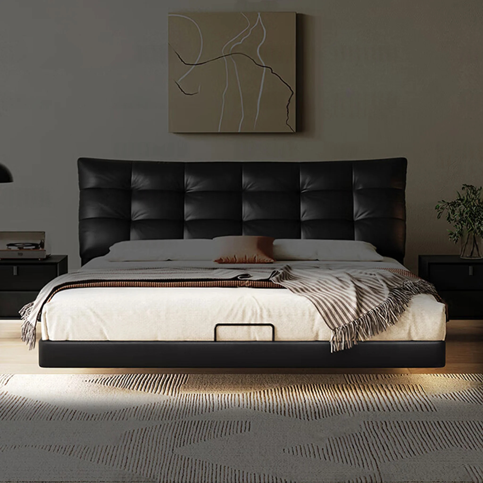 Modern leather bed