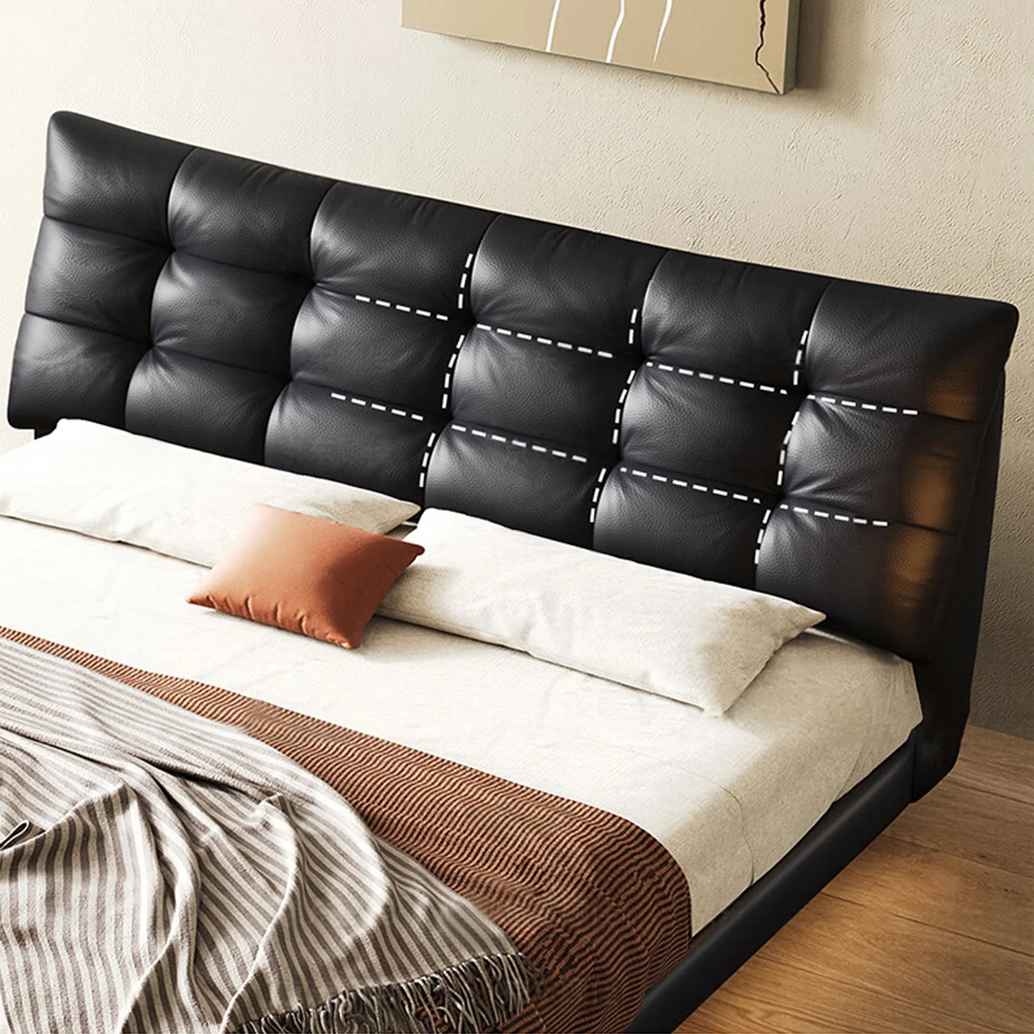 Modern leather bed