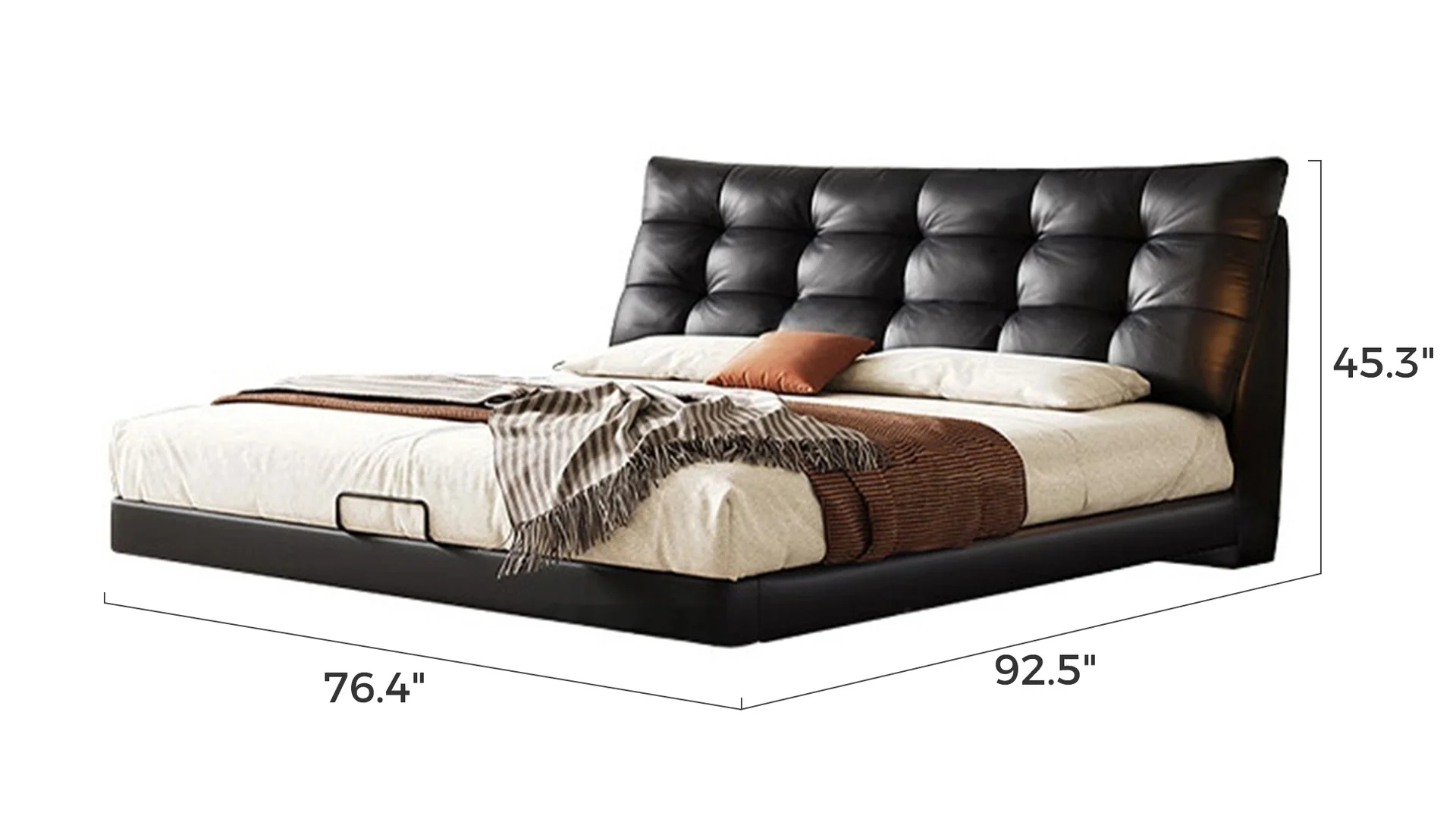 Modern leather bed