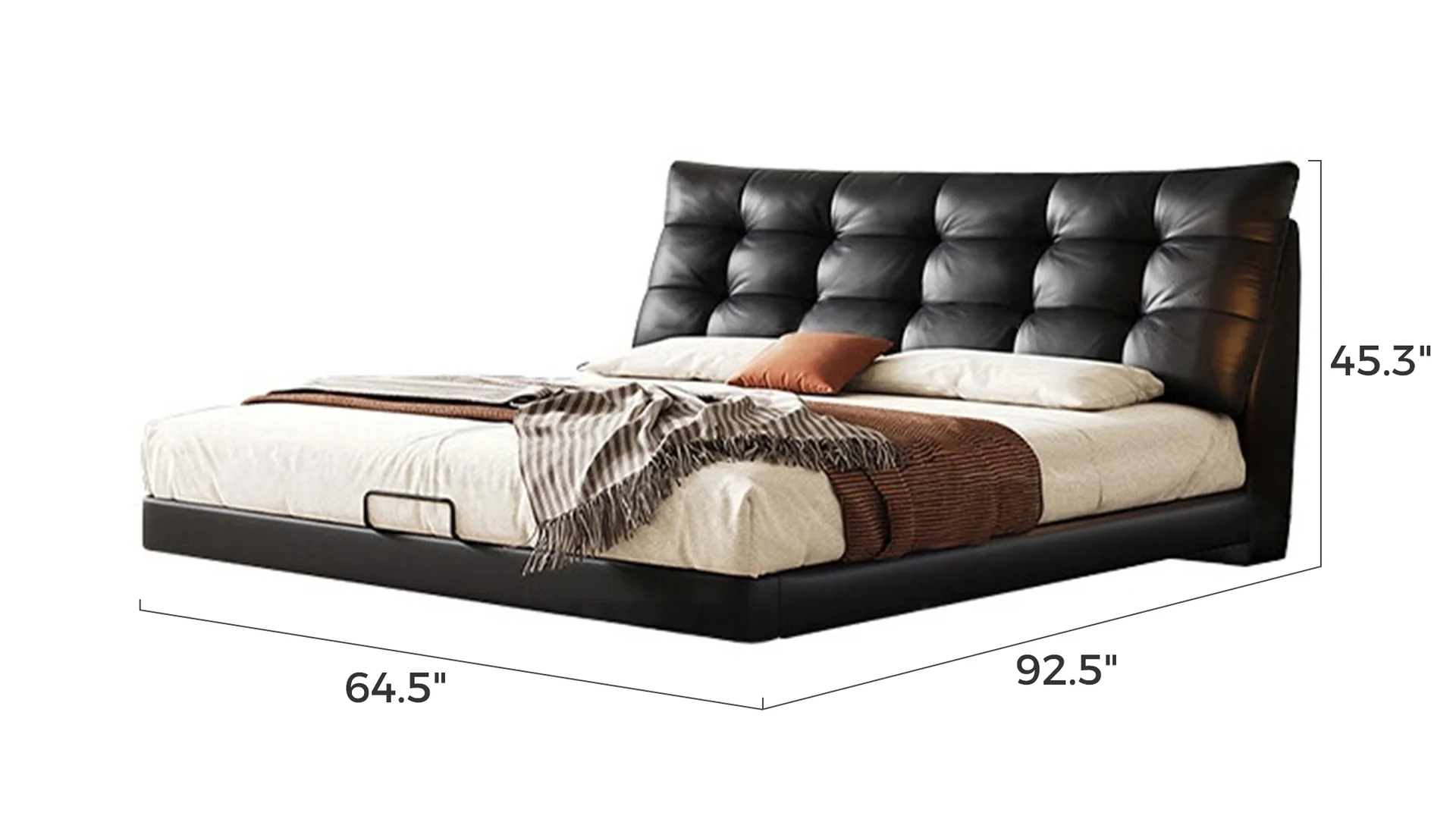 Modern leather bed
