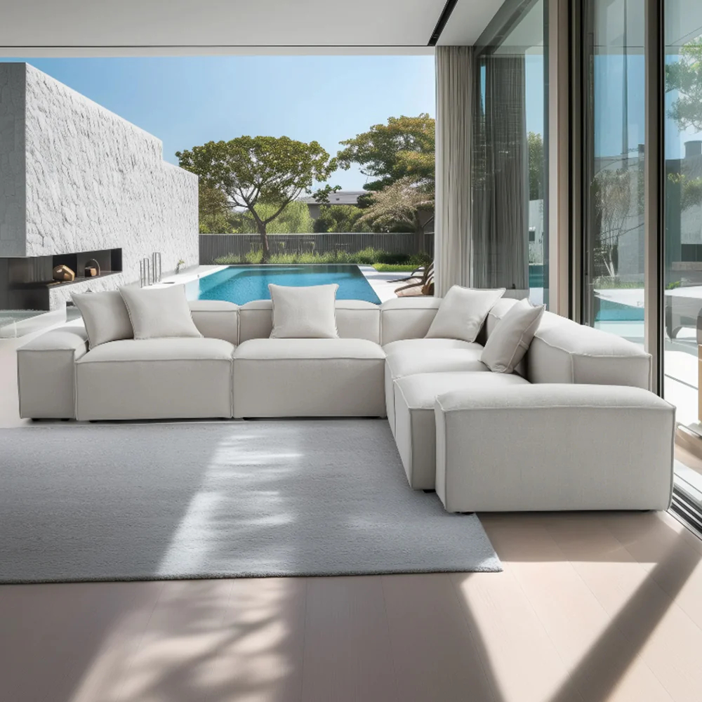 Modular Gray Corner Sectional Sofa