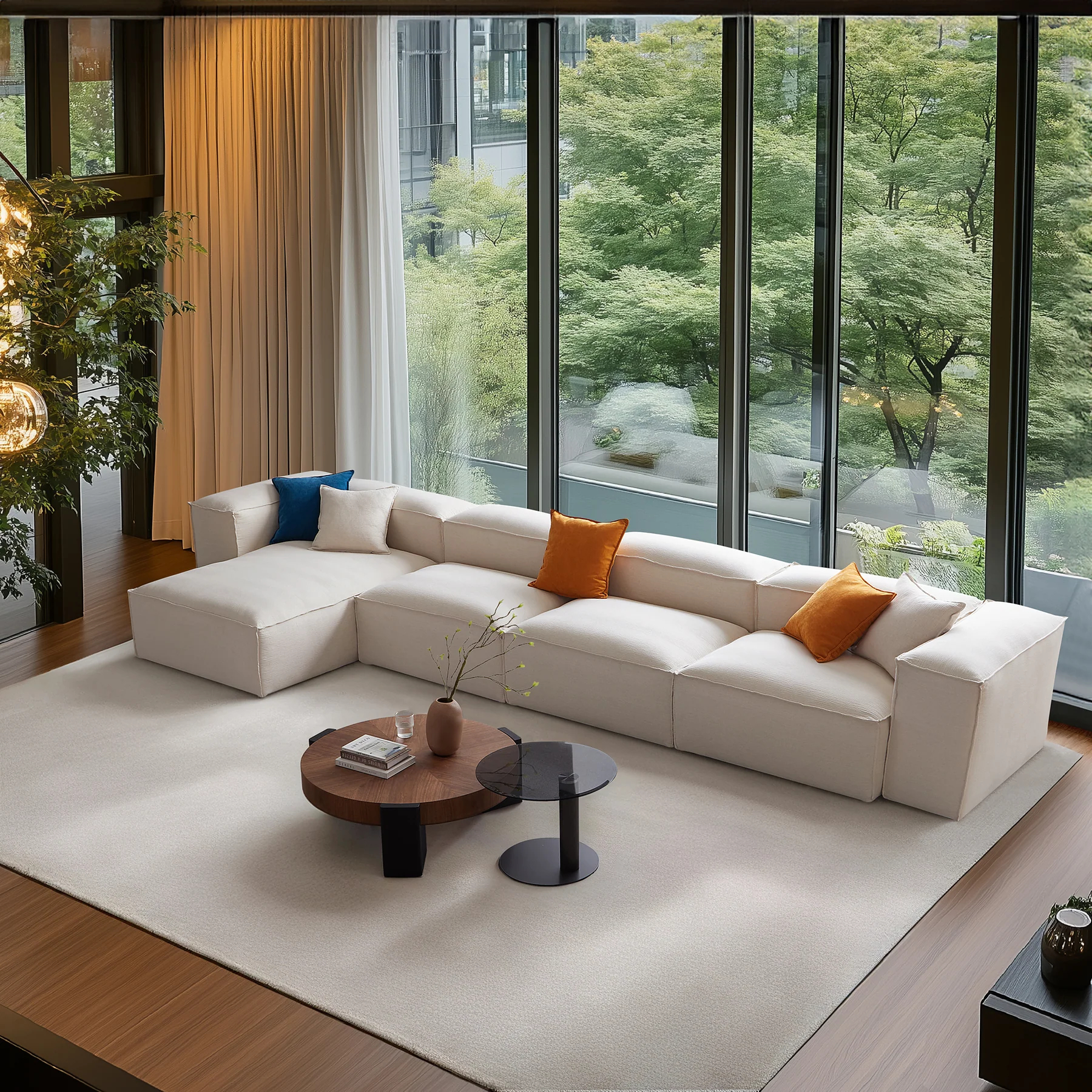 Cloud Cube Modular Khaki Sectional Sofa