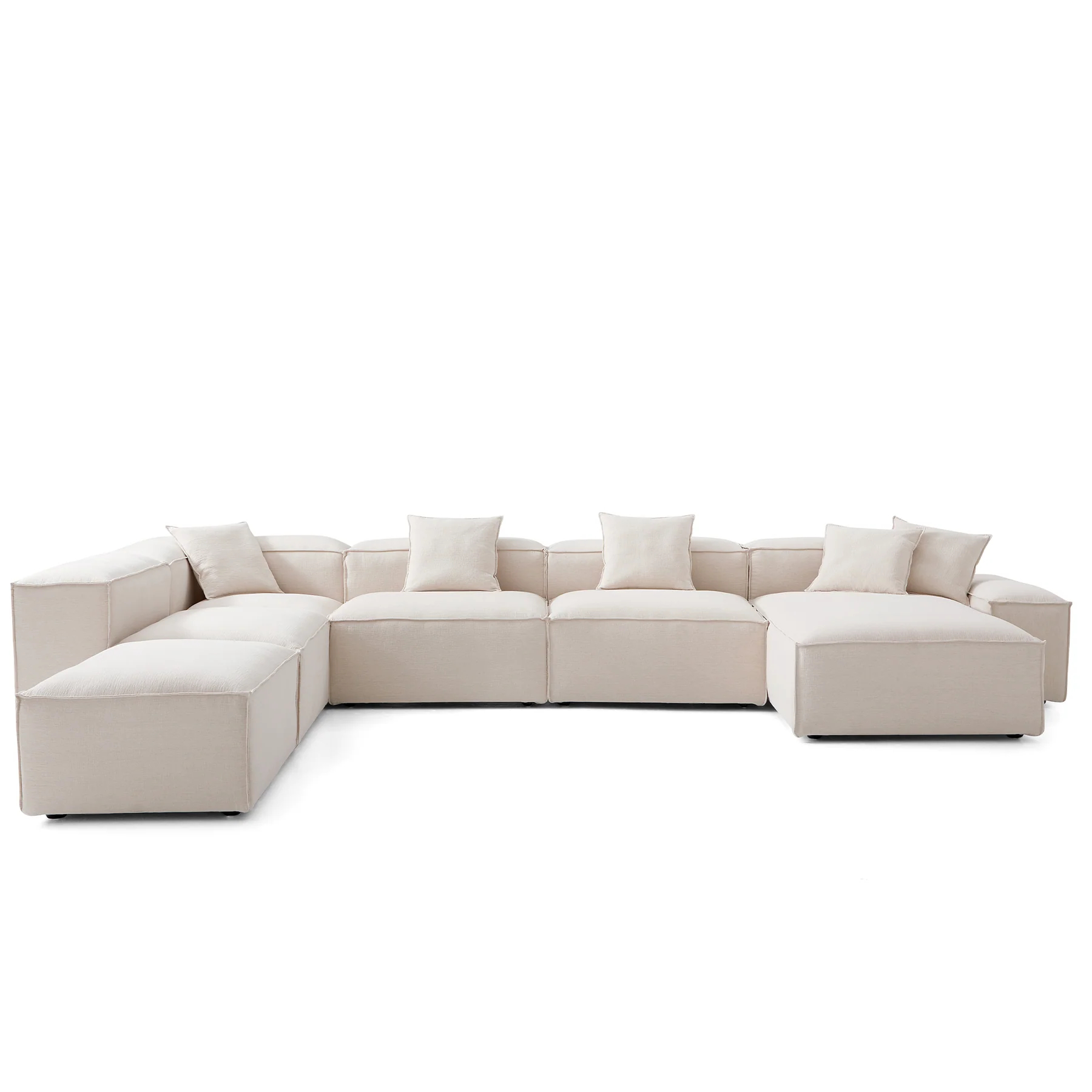 Modular Khaki Open-End Sectional Sofa