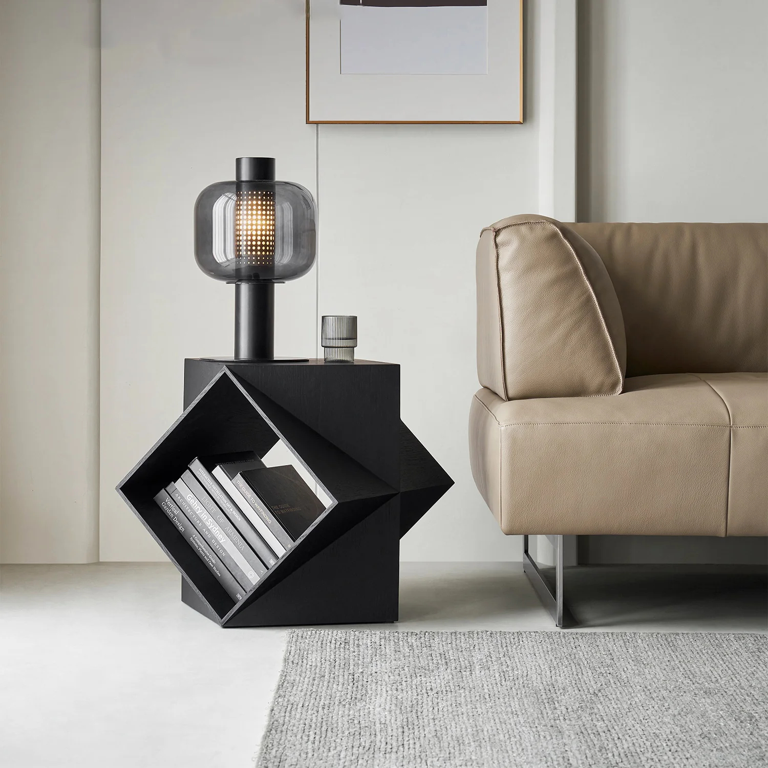 Polyhedron Solid Wood Side Table