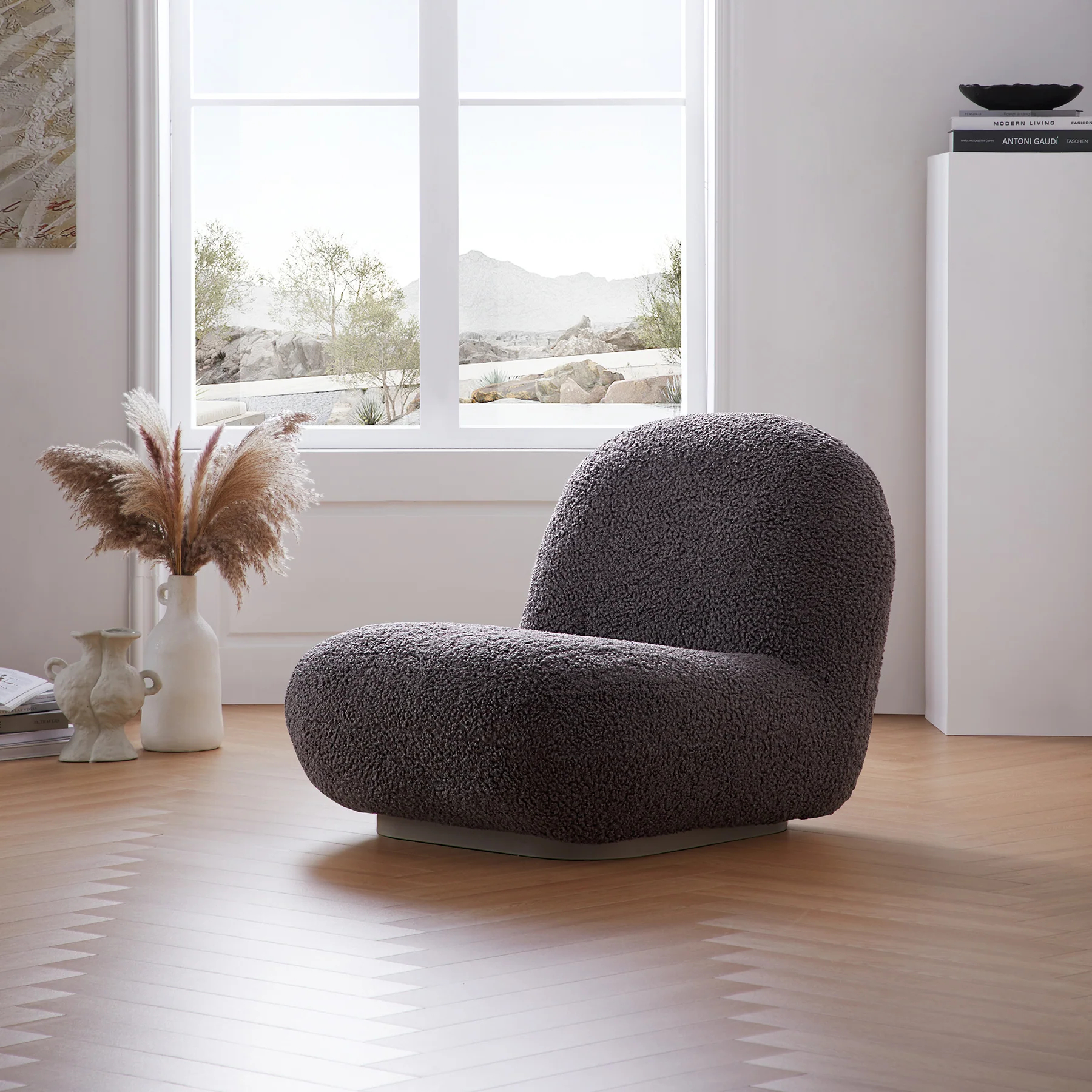 Puff Gray Accent Chair