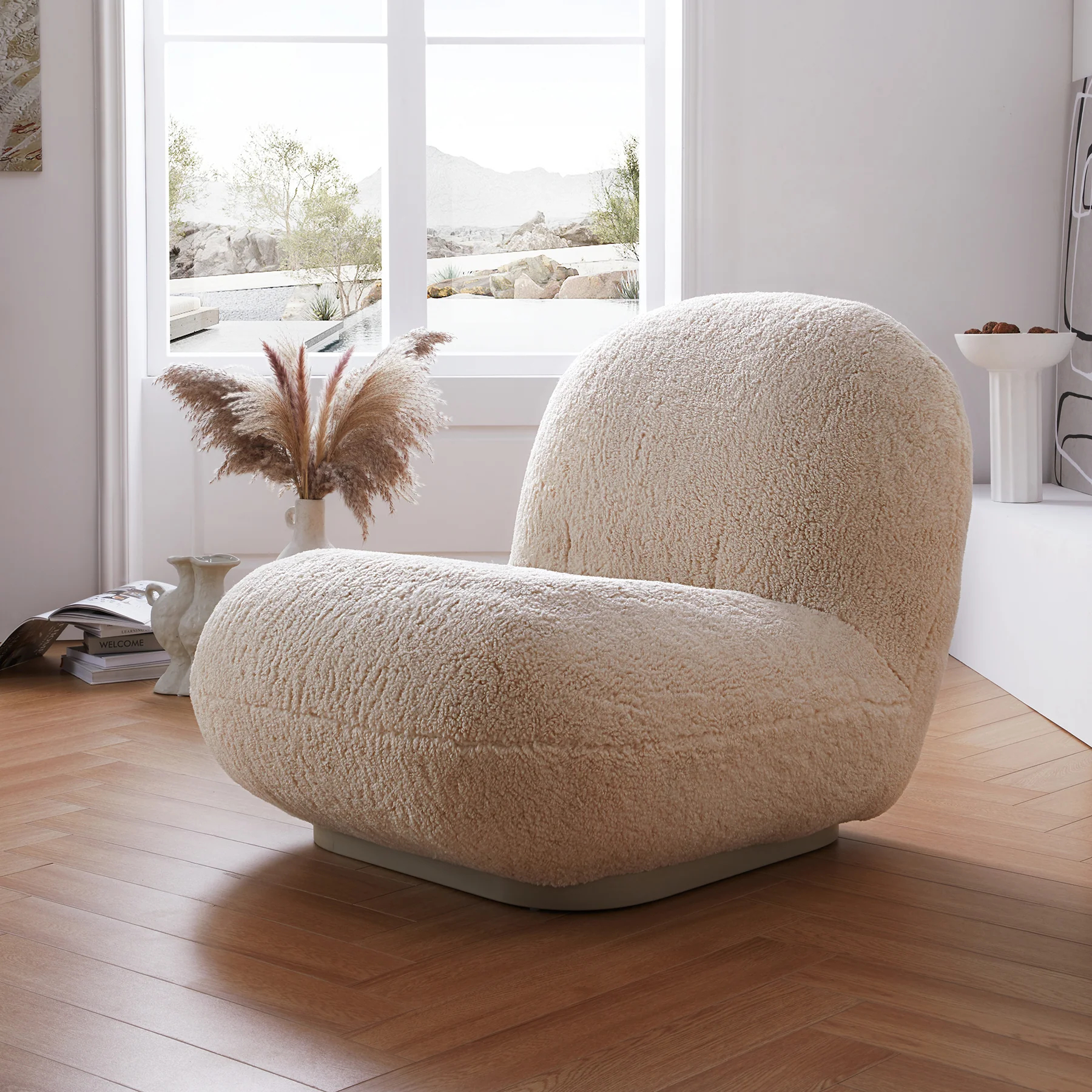 Puff Cream Accent Chair