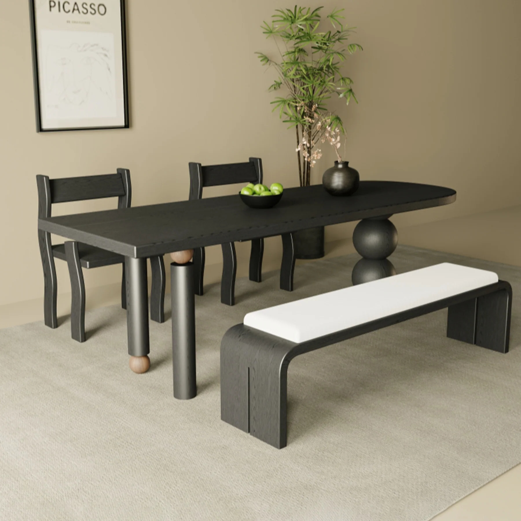 Sculpted Half Circle Dining Table