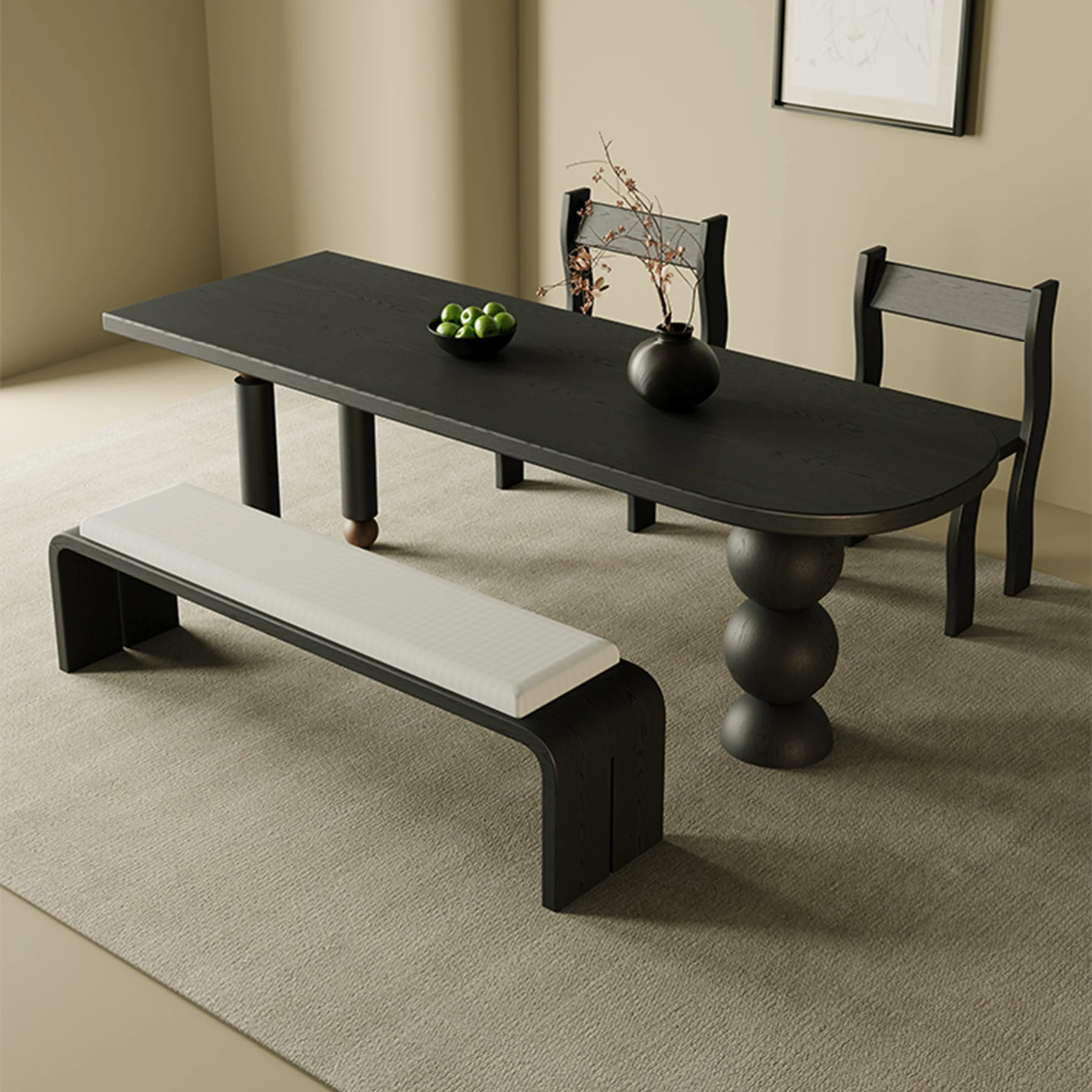 Sculpted Half Circle Dining Table