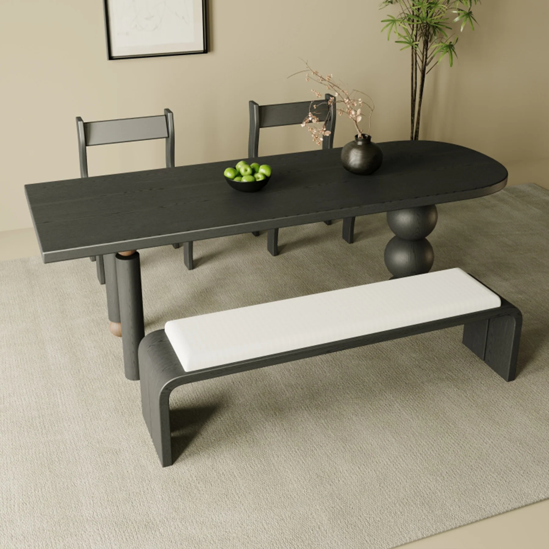 Sculpted Half Circle Dining Table