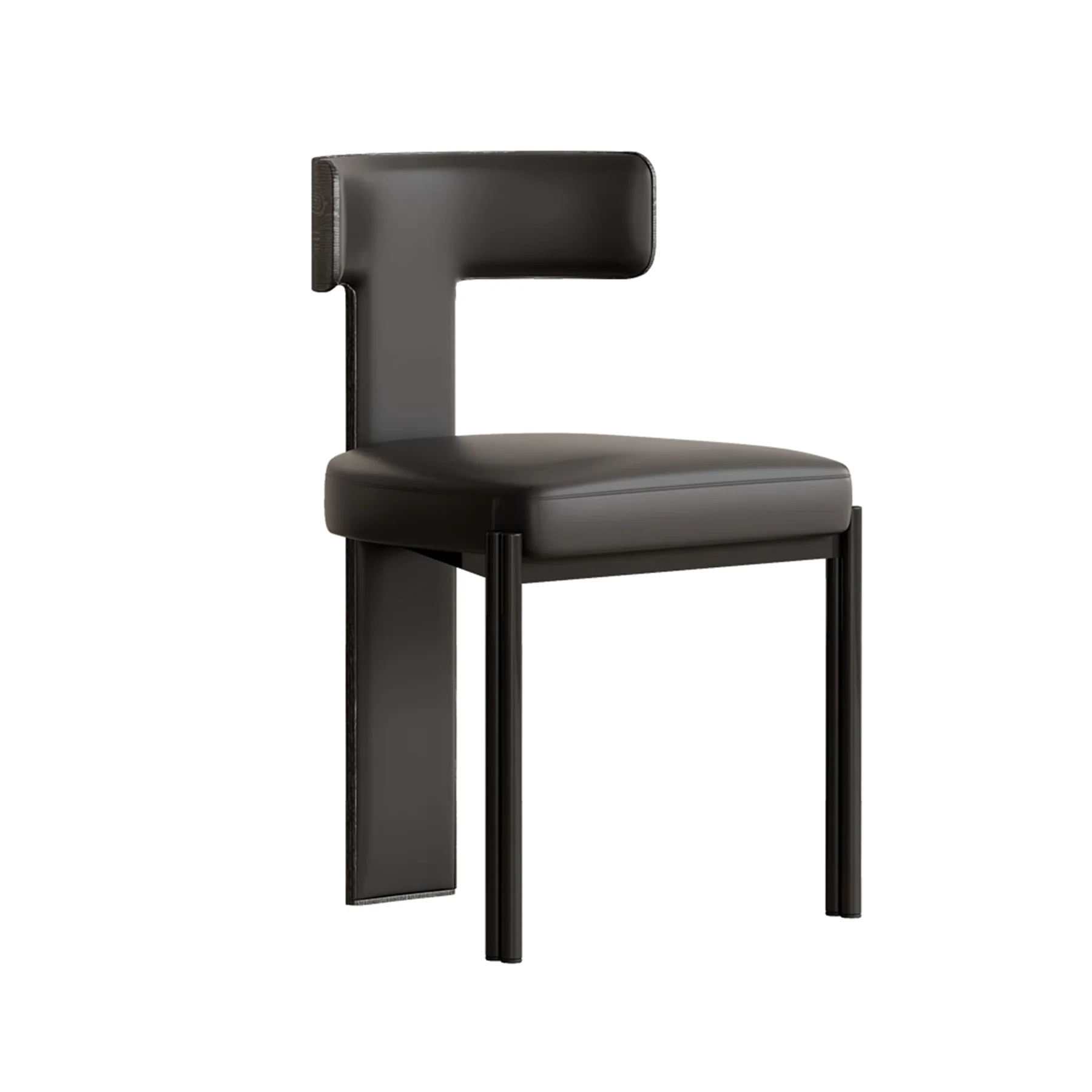 Sculpted T Back Modern Dining Chair