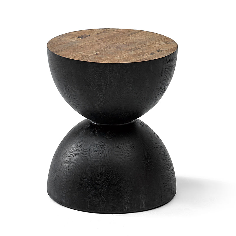 Sculptural Oak & Walnut Side Table