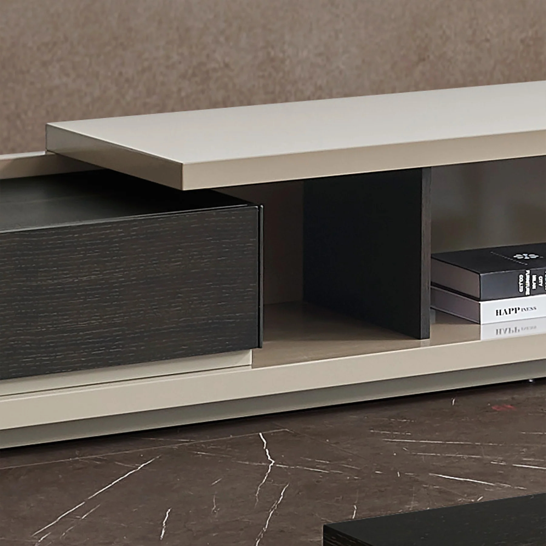 Slate & Ivory Modern TV Stand