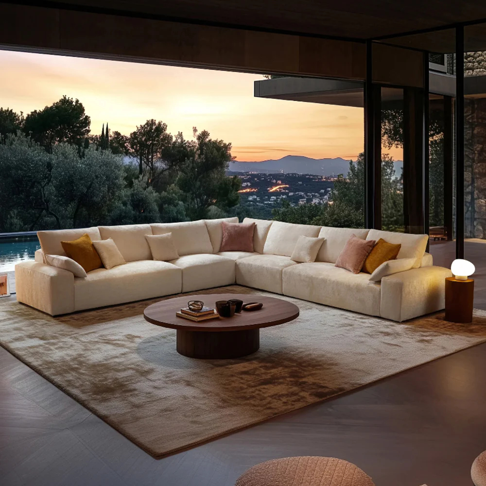 The Empress Beige Corner Sectional Sofa