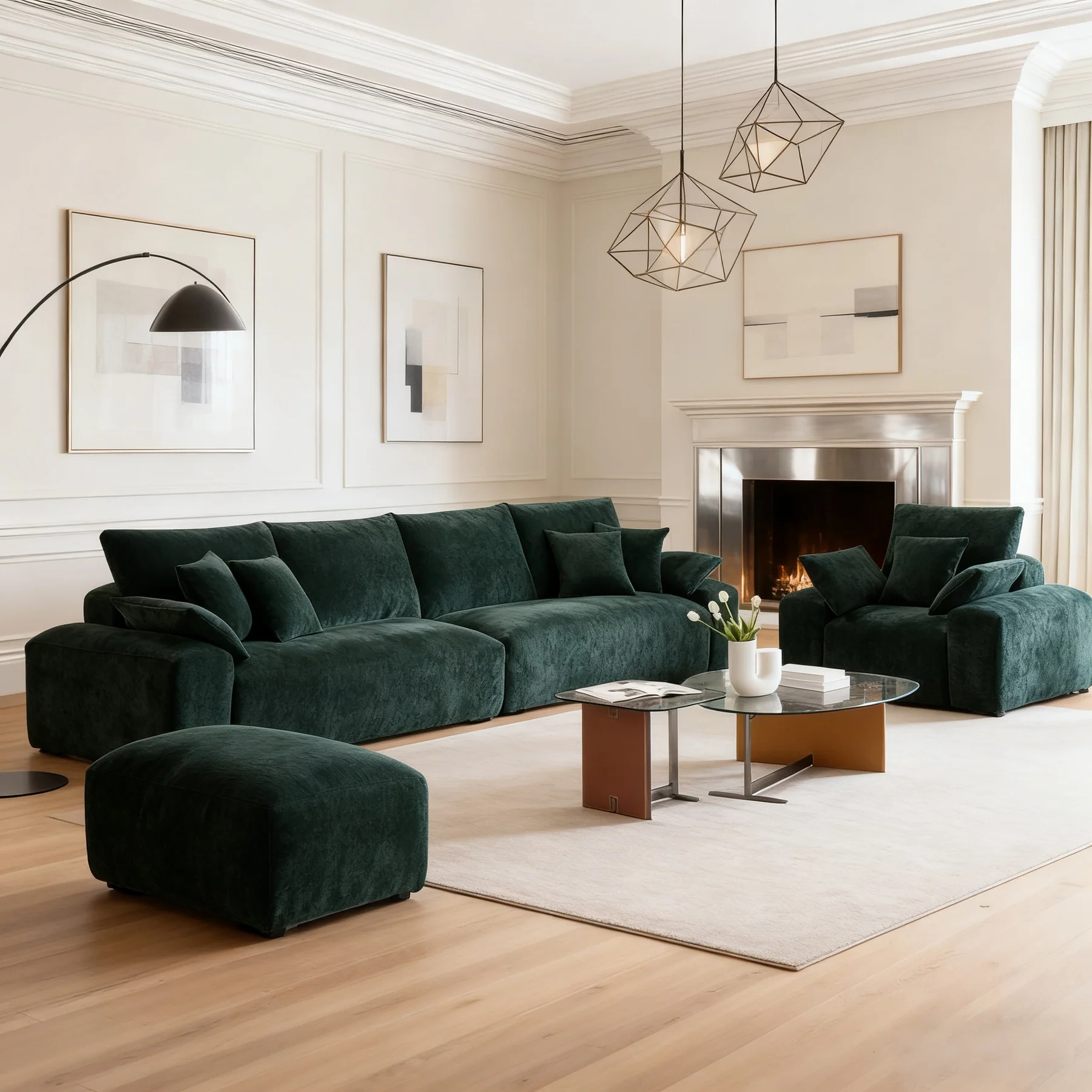 The Empress Green Sofa Set