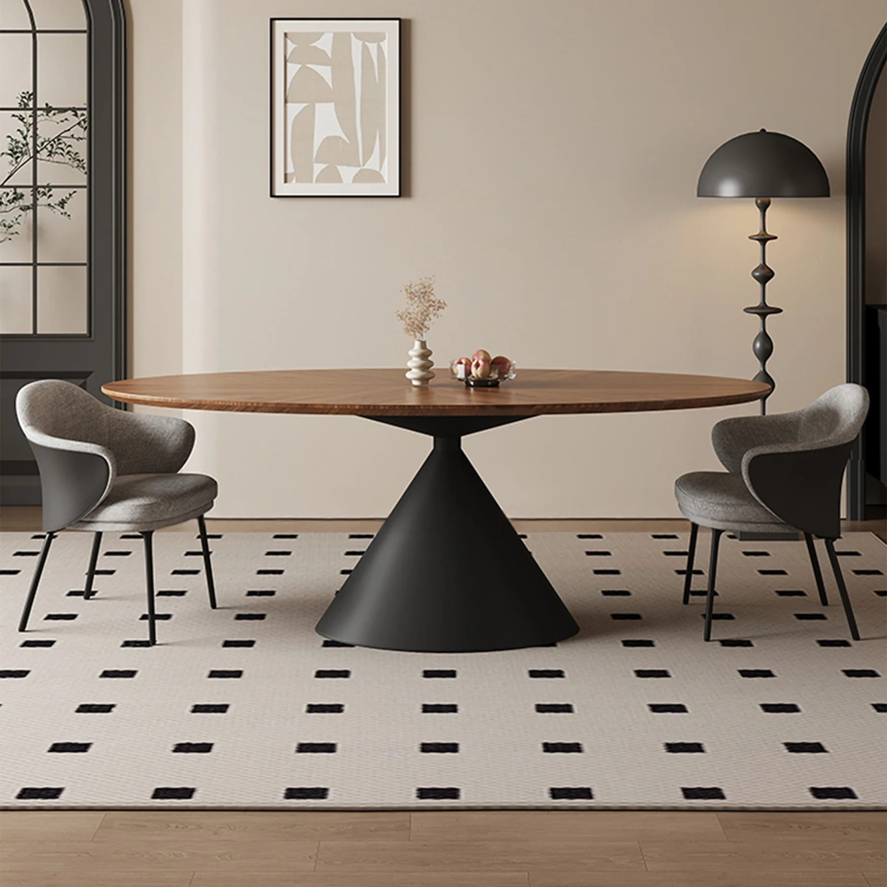 Apex Walnut Ellipse Dining Table