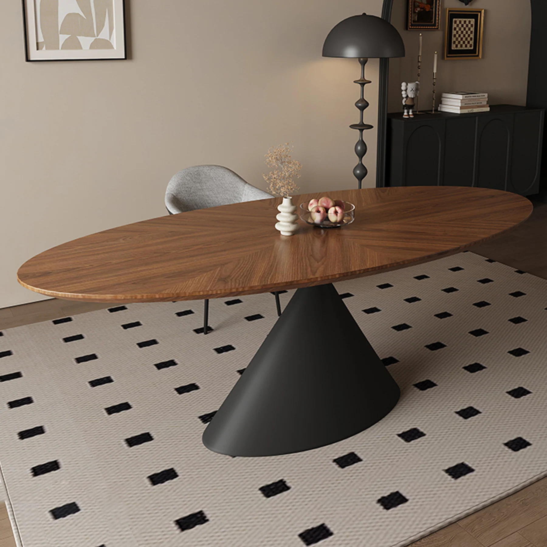 Apex Walnut Ellipse Dining Table