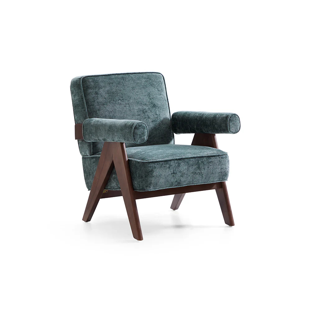Wooster Green Chenille Velvet Accent Chair