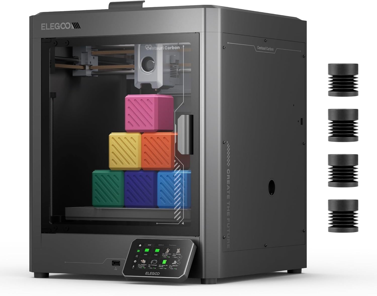 ELEGOO Centauri Carbon Stampante 3D, CoreXY 500 mm s Stampa ad Alta Velocita con Autocalibrazione, Ugello a 320 gradiC e Telecamera Integrata, Pronta per Stampare Subito, Dimensioni di Stampa 256x256x256mm-Warmthure