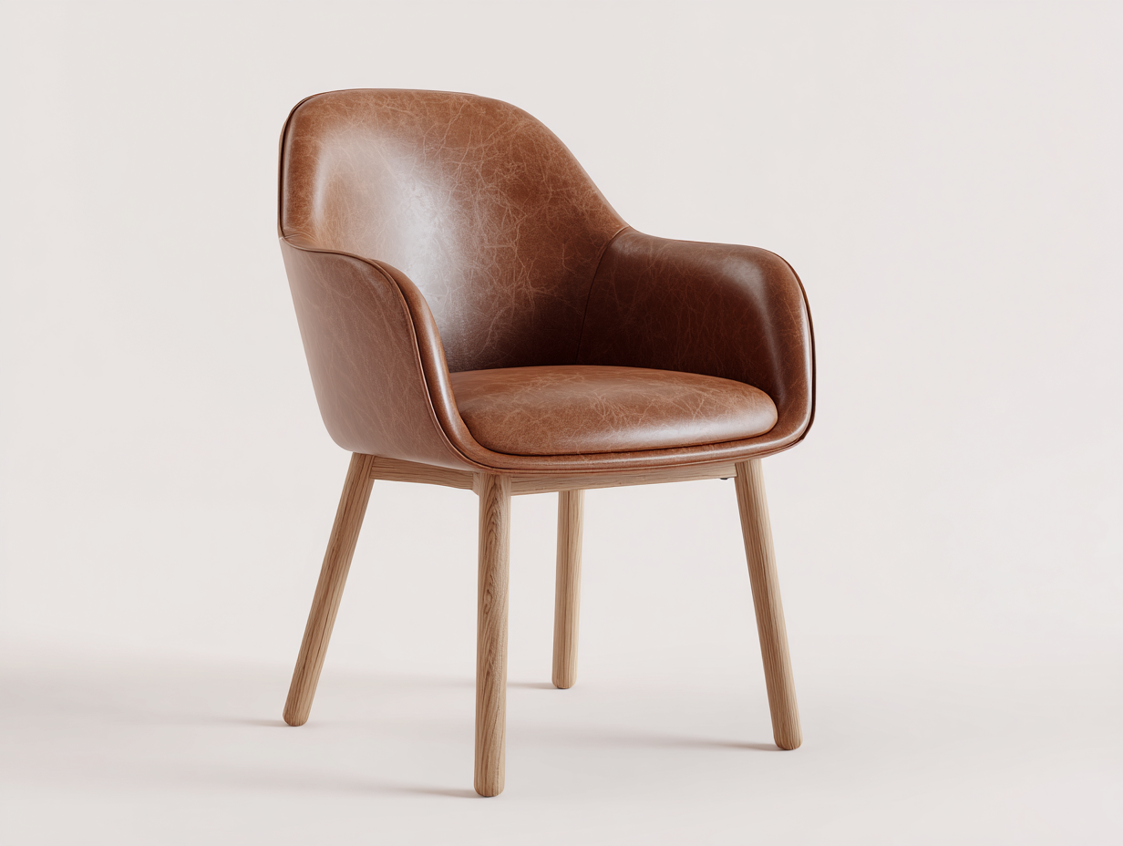 Sedia da pranzo-pelle-legno-58×60×82 cm-marrone-stile classico-Warmthure