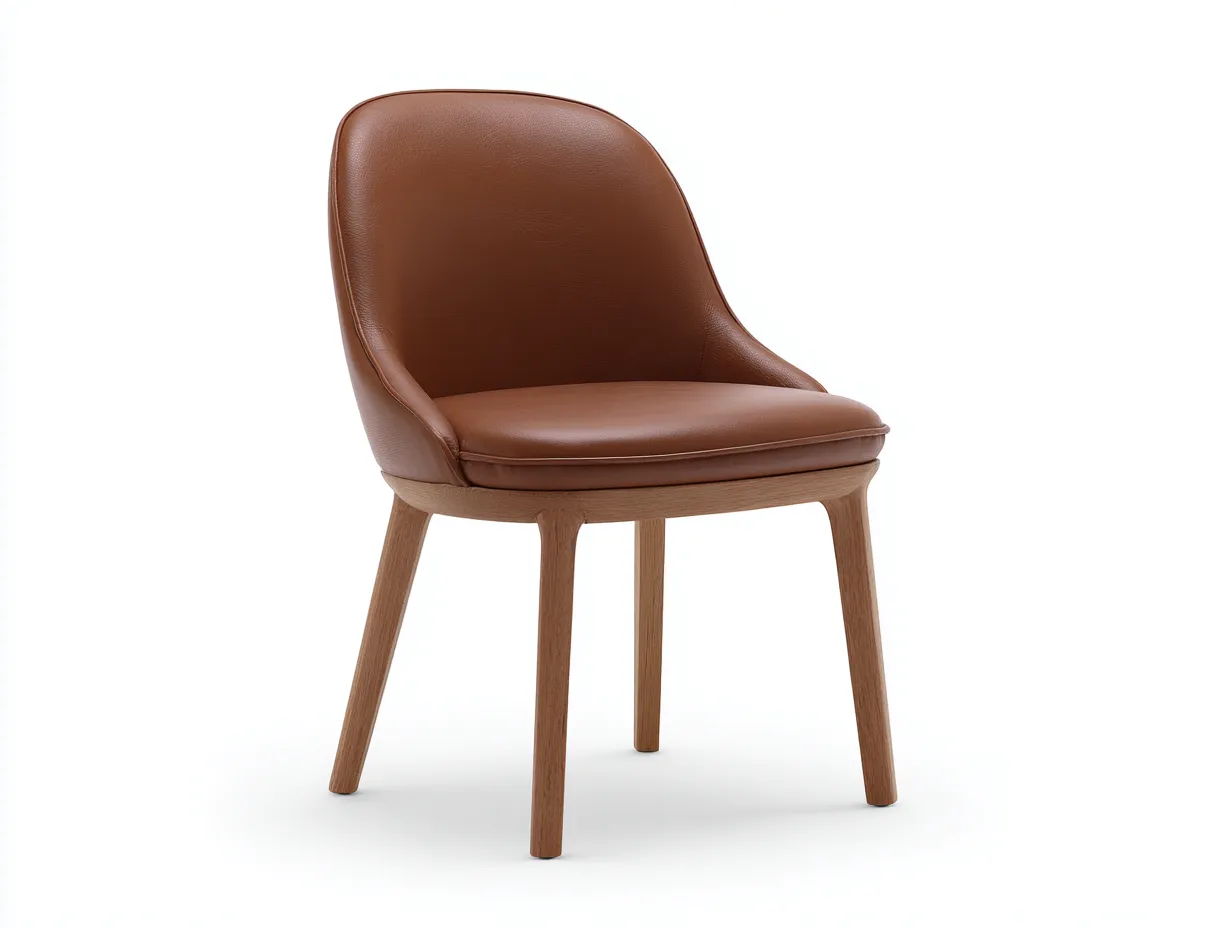 Sedia da pranzo-pelle-legno-57×59×83 cm-marrone-stile moderno-Warmthure