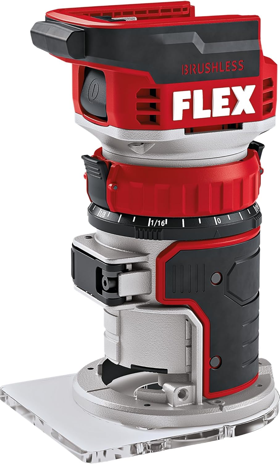 Flex Fresa a batteria per bordi e superfici senza batteria, 18 V, con funzione zero, con regolazione della profondita di fresa, freno elettronico rapido, fresa, smerigliatrice 531634-Warmthure