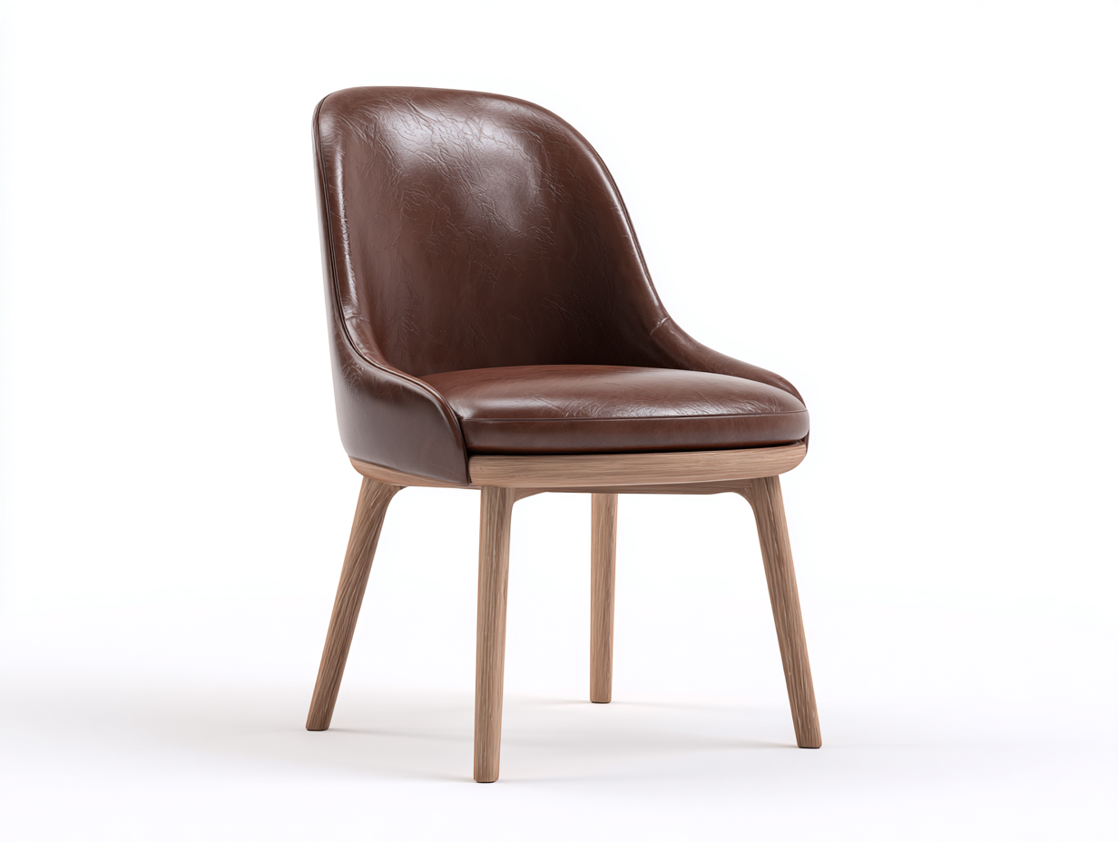 Sedia da pranzo-pelle-legno-54×57×80 cm-marrone-stile classico-Warmthure