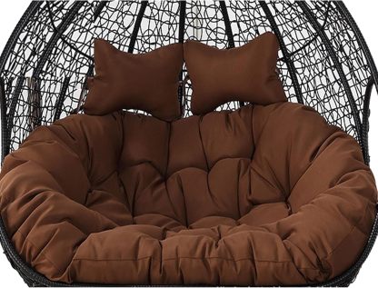 Sedia doppia sospesa per esterni, morbida e profonda, a due posti, con cinghie completamente imbottite per il massimo comfort, perfetta per rilassarsi in giardino o patio.-Warmthure