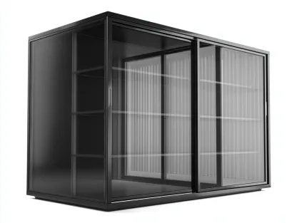 Vetrina-legno-vetro-162x45x88 cm-nero-design moderno-Warmthure