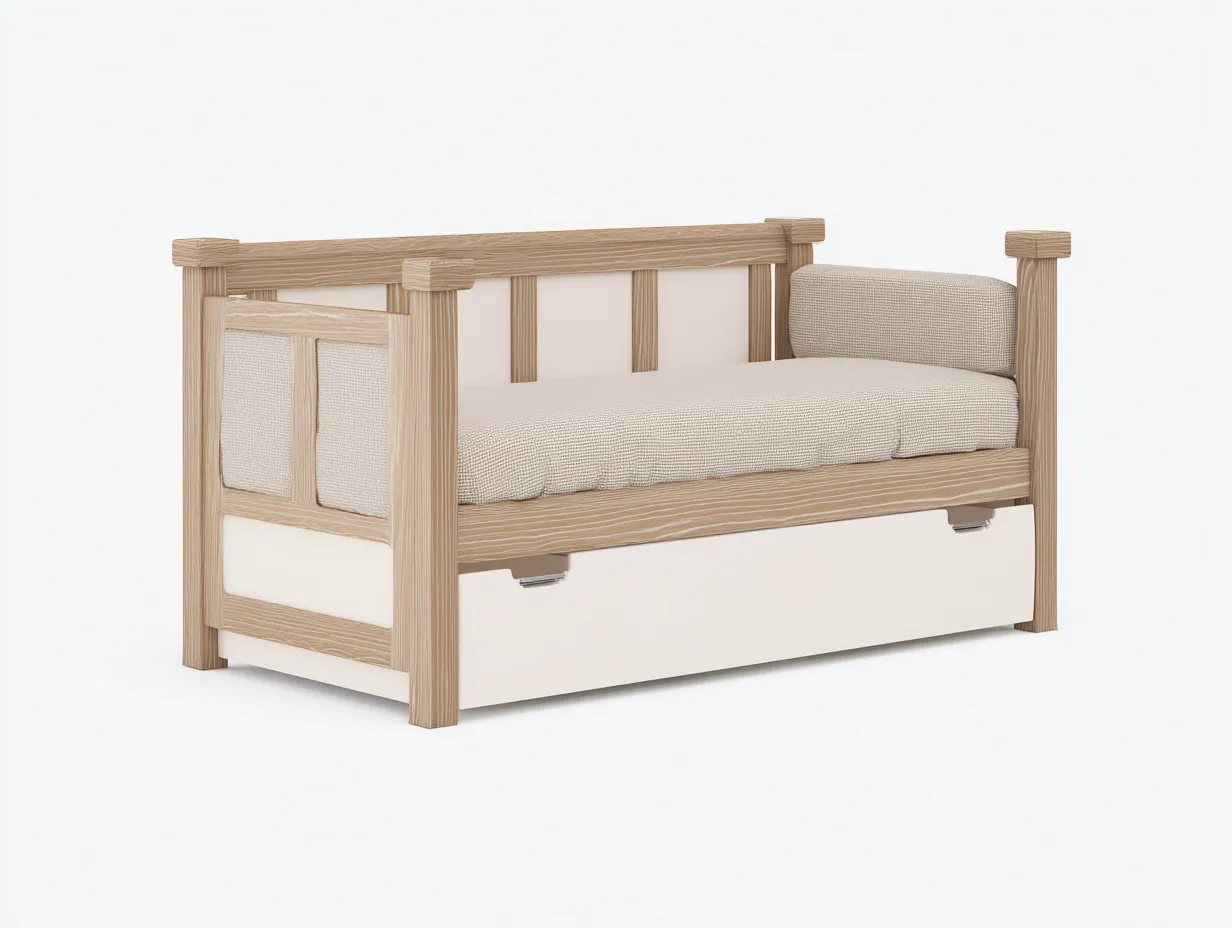 Divano letto-legno-tessuto-200x92x84 cm-beige-design naturale-Warmthure