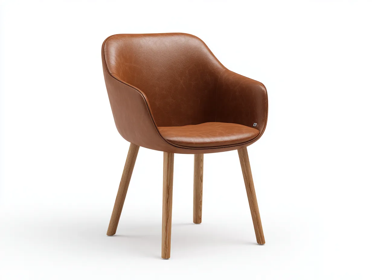 Sedia da pranzo-pelle-legno-56×60×84 cm-marrone-stile contemporaneo-Warmthure