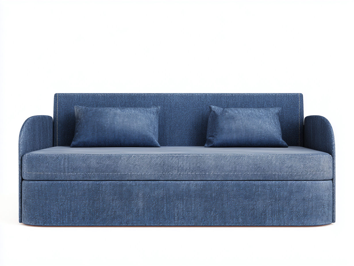 Divano letto-legno-tessuto-200x90x85 cm-blu-design moderno-Warmthure