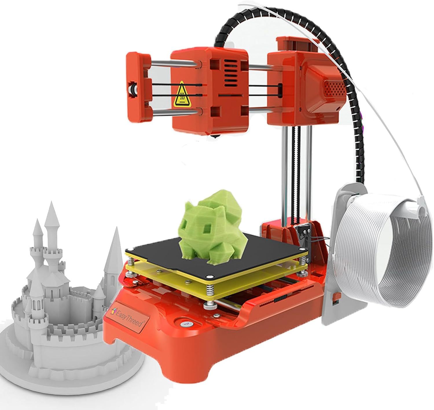 Stampante 3D per Bambini, Stampante 3D per Principianti Con Base Di Stampa Magnetica Rimovibile, Dimensioni Di Stampa 100x100x100 Mm, Stampante 3D per Bambini Di Eta Compresa Tra 8 E 12 Anni-Warmthure