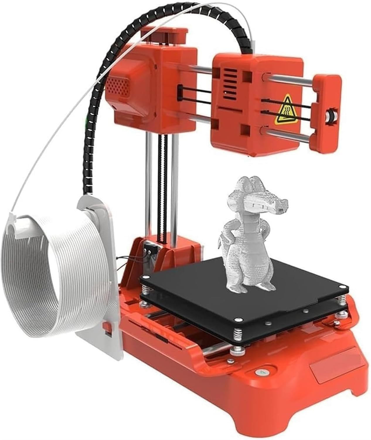 Stampante 3D per Bambini Mini Stampante 3D da Tavolo Dimensioni di Stampa 100 x 100 x 100 mm Nessun Letto riscaldato Stampa One-Touch con filamento per Scheda TF,Orange-Warmthure