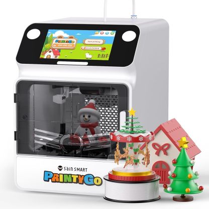 Stampante 3D PrintyGo Mini per bambini, stampante autolivellante da 600 mm s per principianti con touch screen da 5 pollici, design sicuro per bambini, controllo Wi-Fi app, regalo di apprendimento STEM-Warmthure