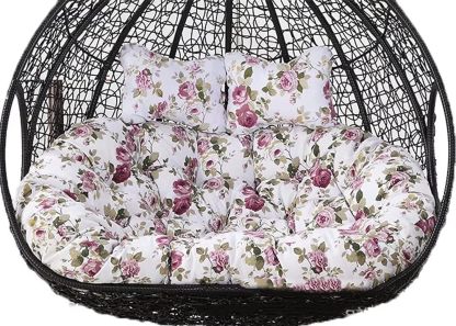 Sedia a dondolo sospesa per 2 persone, ideale per cortile e balcone, design in stile amaca-Warmthure