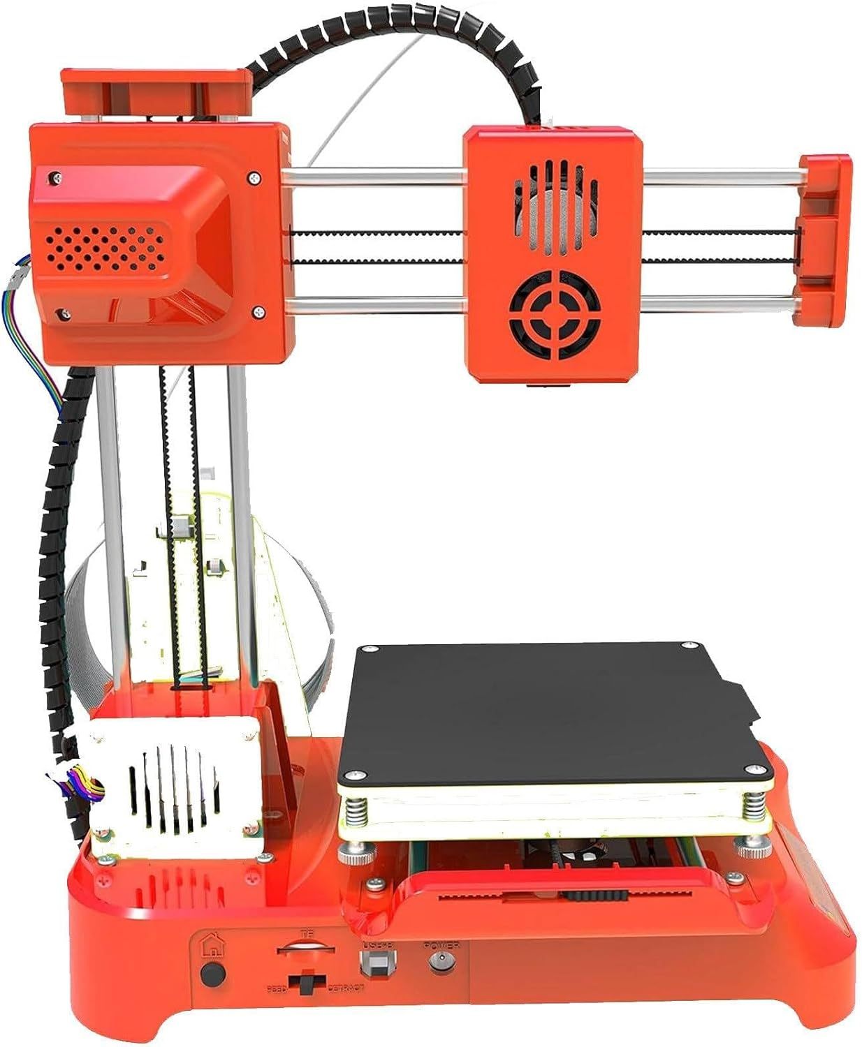 Stampante 3D FDM Mini, stampante 3D fai da te ad alta precisione per principianti, riscaldamento rapido, volume di stampa 4x4x4 pollici, stampanti 3D per Windows XP 7 8 10 32 bit 64 bit ,Orange-Warmthure