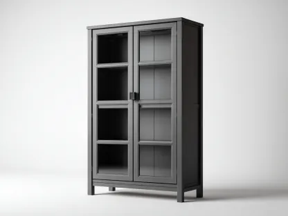 Vetrina-legno-vetro-79x41x178 cm-nero-design moderno-Warmthure