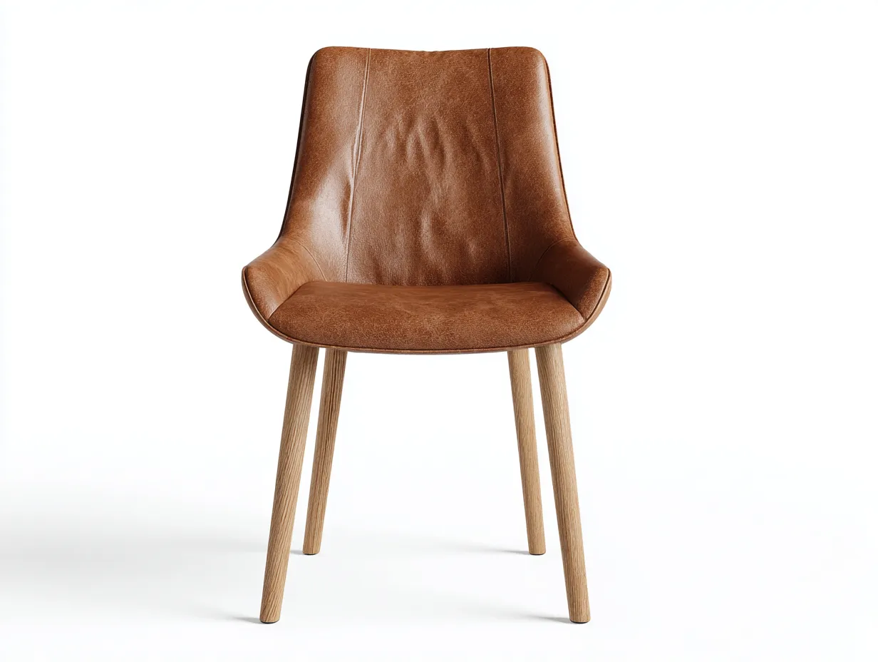 Sedia da pranzo-pelle-legno-54×56×86 cm-marrone-stile minimalista-Warmthure