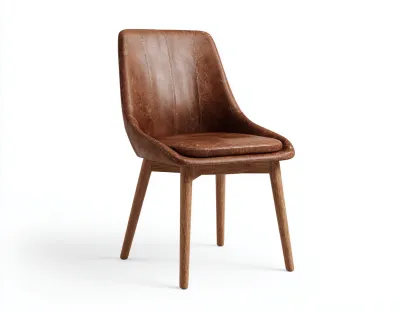 Sedia da pranzo-pelle-legno-55×57×85 cm-marrone-stile industriale-Warmthure