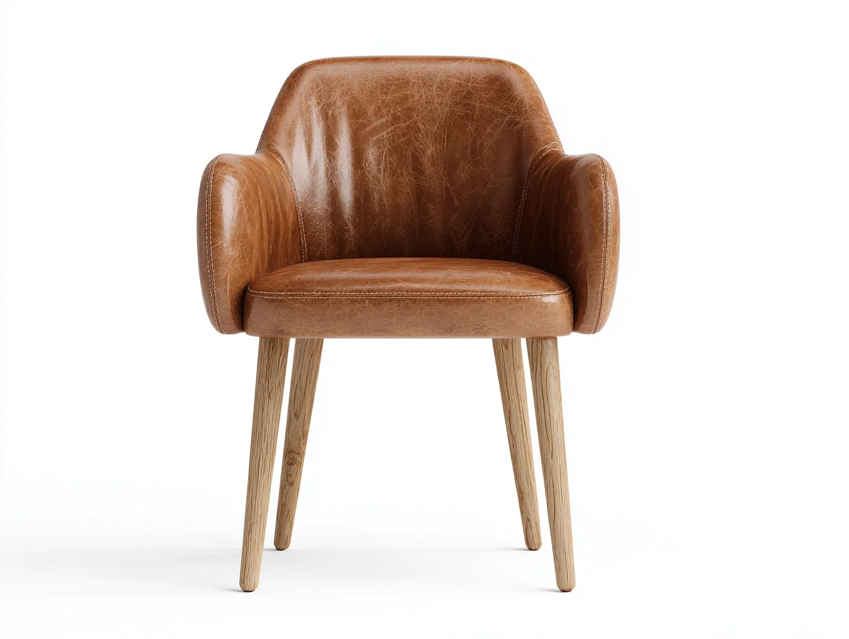 Sedia da pranzo-pelle-legno-58×60×82 cm-marrone-stile elegante-Warmthure