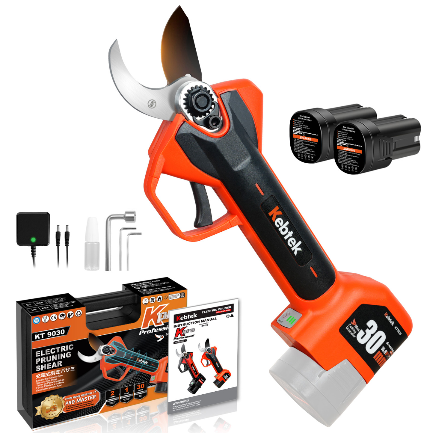 K-Pro 30 mm Sécateur à batterie KT9030 - Nouveau modèle 2025