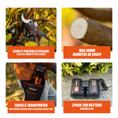 K-Pro 21V 40MM Sécateur à batterie KT940