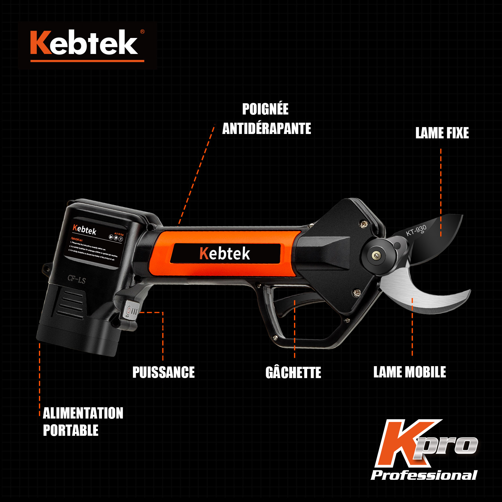K-Pro 30mm Sécateur à batterie KT930