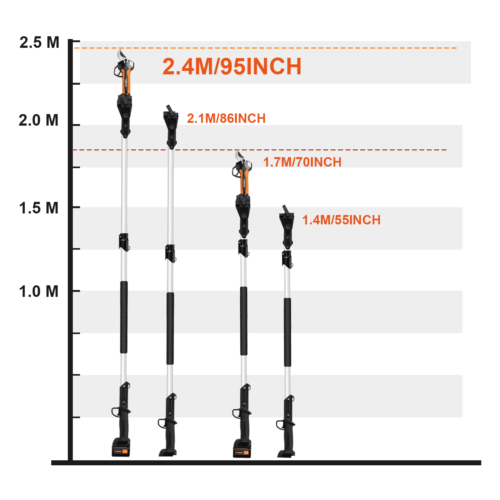 Perche Télescopique pour Sécateur KT940/ KT E-35/ KT9035/ KT933