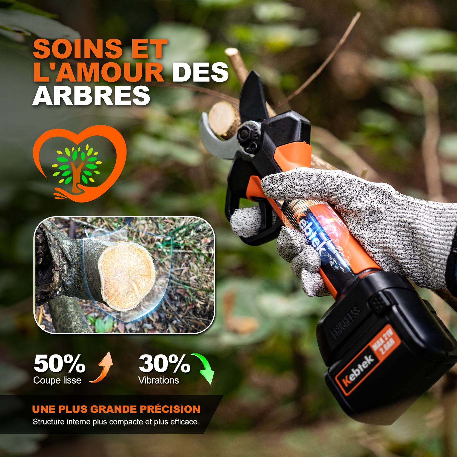 K-Pro 21V 33mm Sécateur à batterie KT933