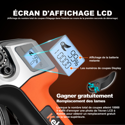 Kits de Sécateur sur Perche avec 2 Batteries, 35 mm, KT E-35-SET
