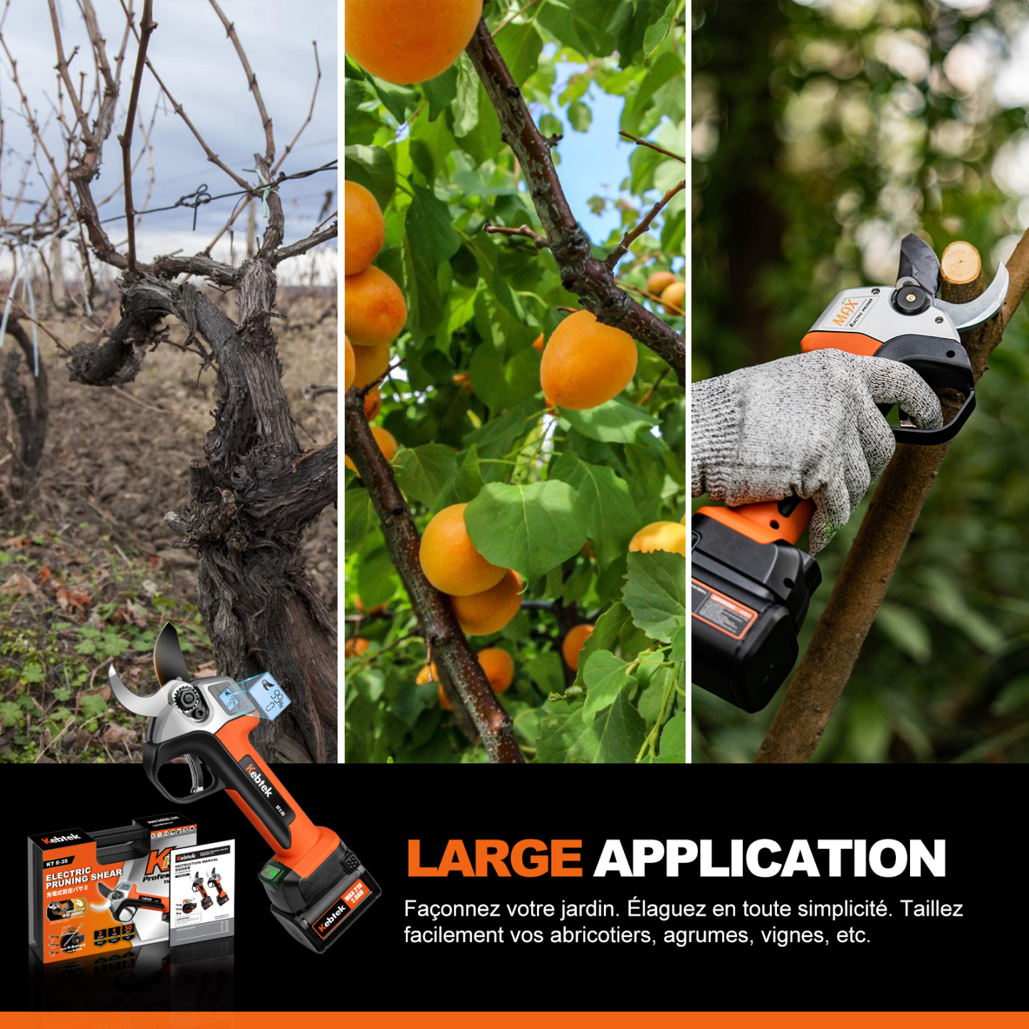 K-Pro 21V 40MM Sécateur à batterie KT E-35