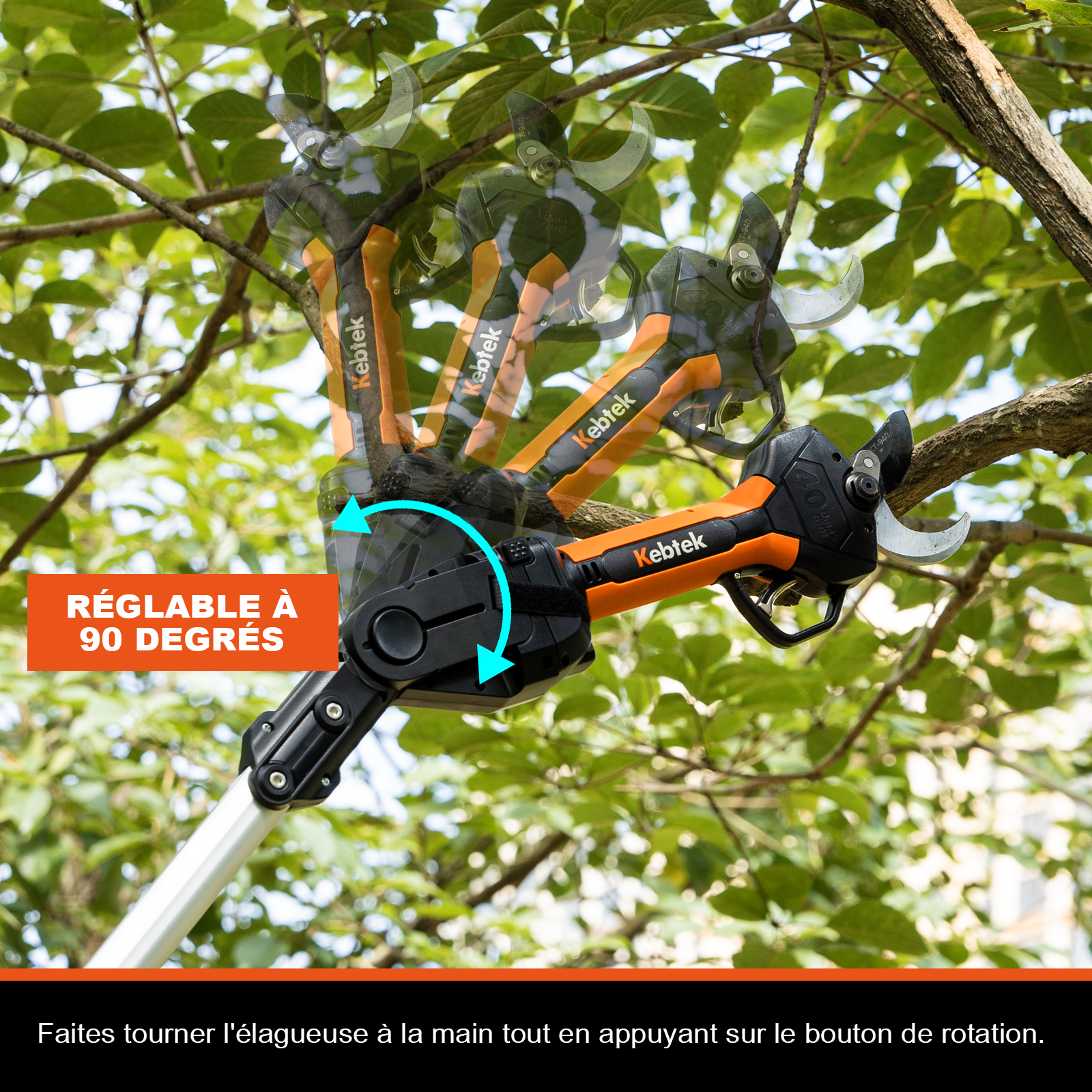 Kits de Sécateur sur Perche avec 2 Batteries de 2 Ah, KT940-SET