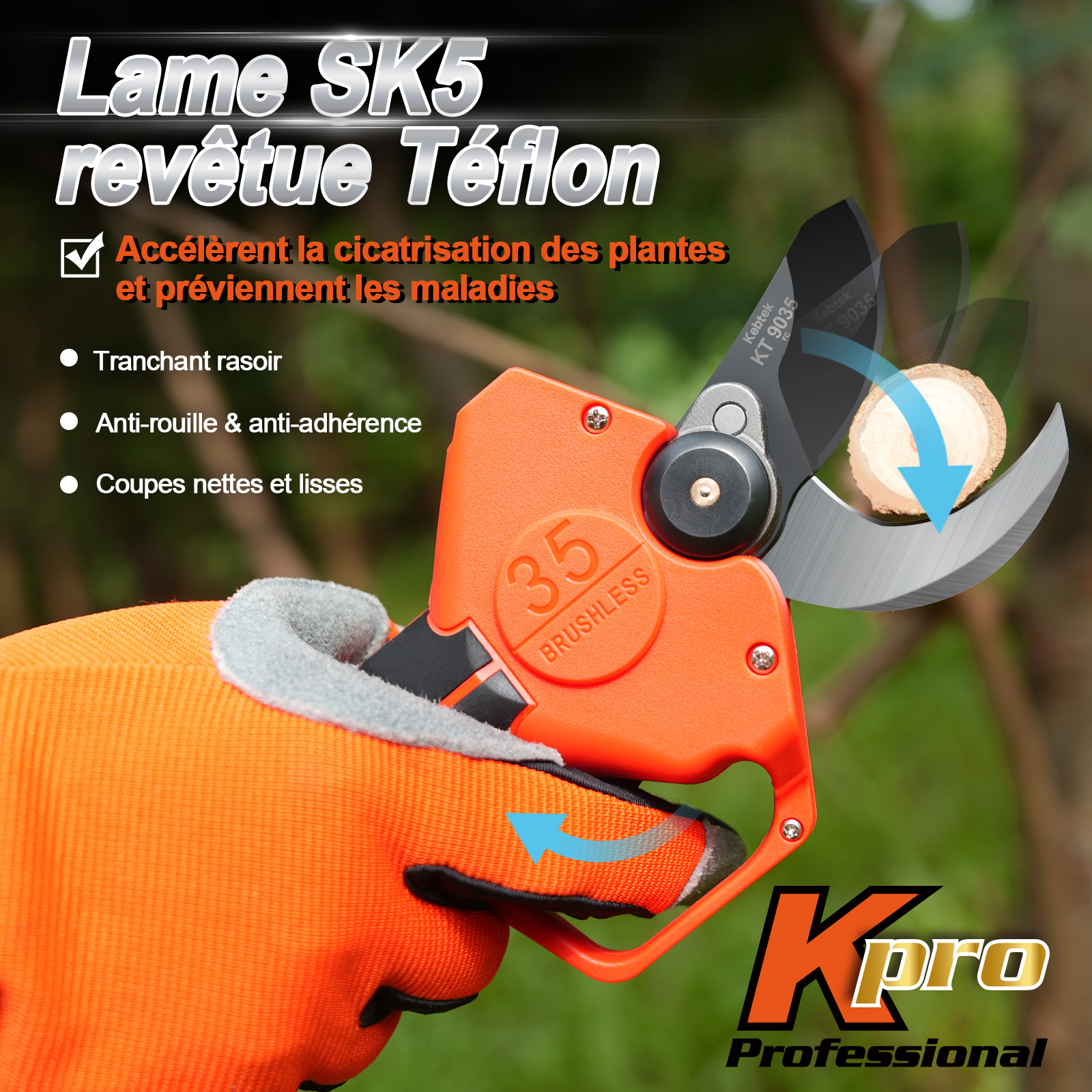 La nouvelle série K-Pro Sécateur à batterie KT9035